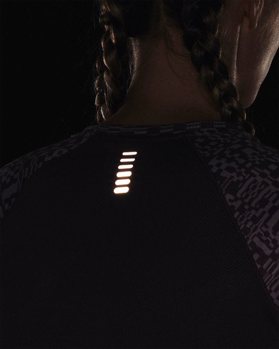 Women's UA Speed Stride Printed Short Sleeve, Purple, pdpMainDesktop image number 6